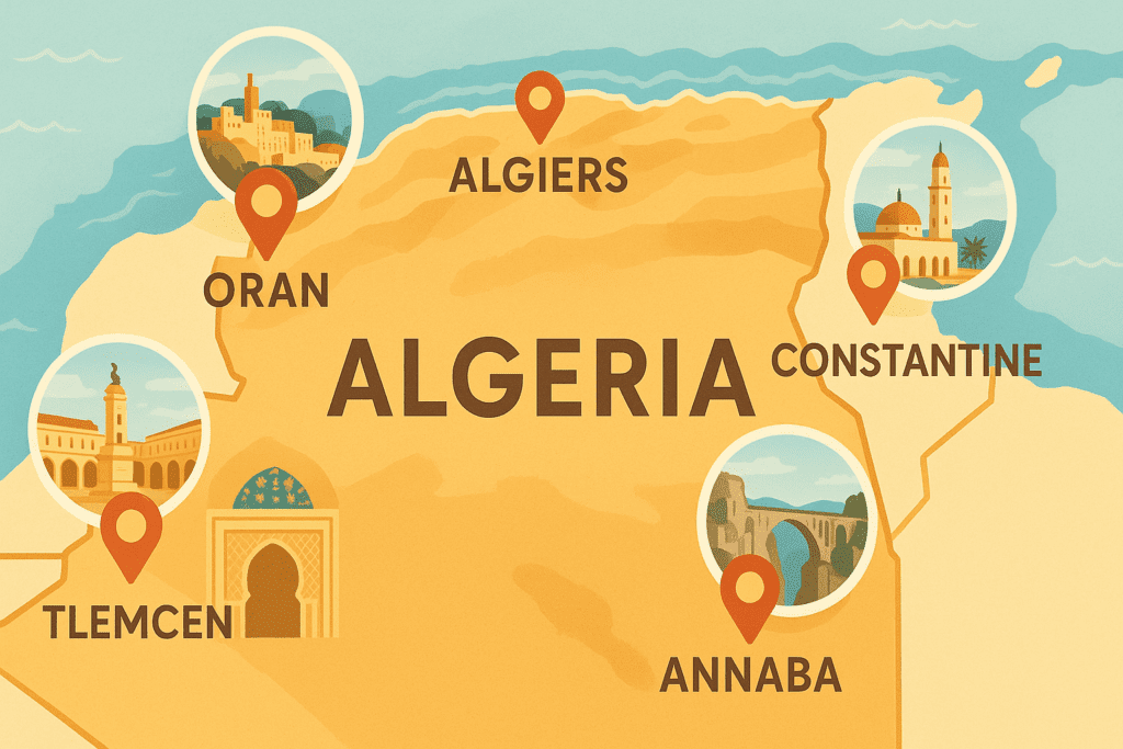Algerias Major Cities Map