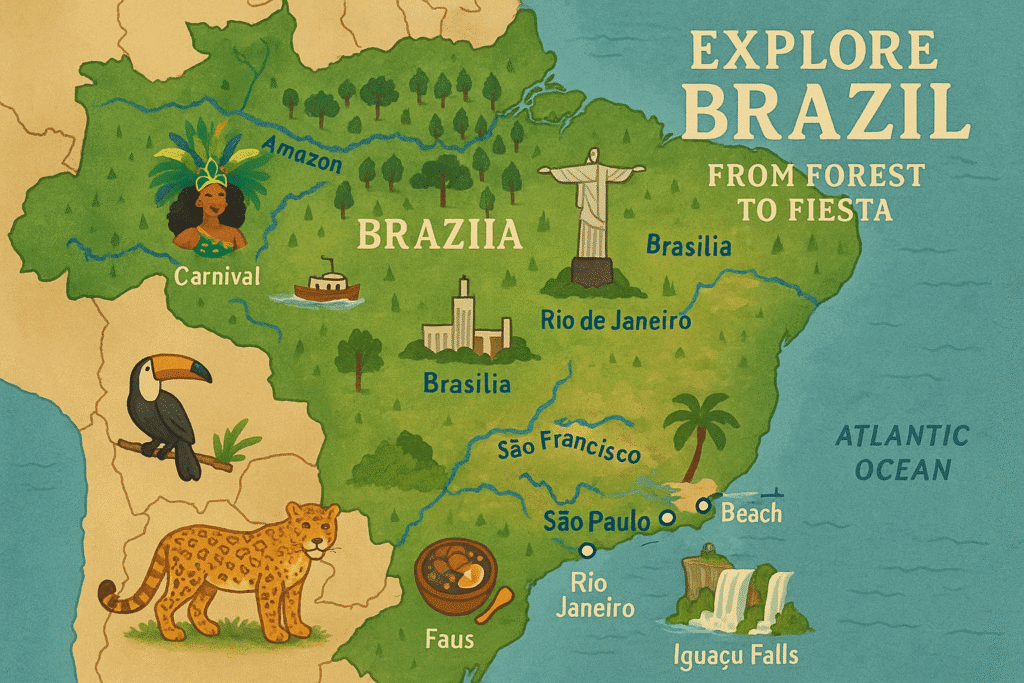 Brazil Illustrated Map