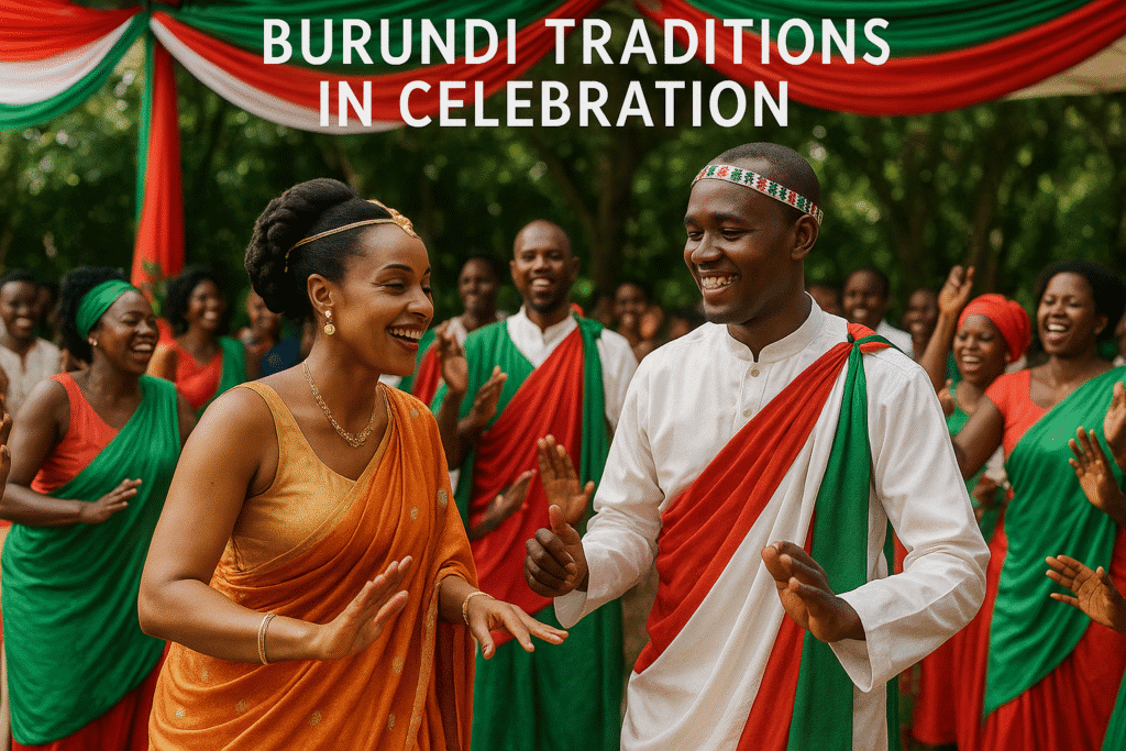 Traditional wedding ceremony in Burundi with cultural dress and dance