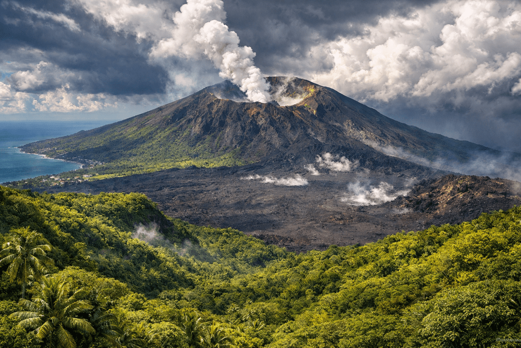 Mount Karthala volcano landscape in Comoros