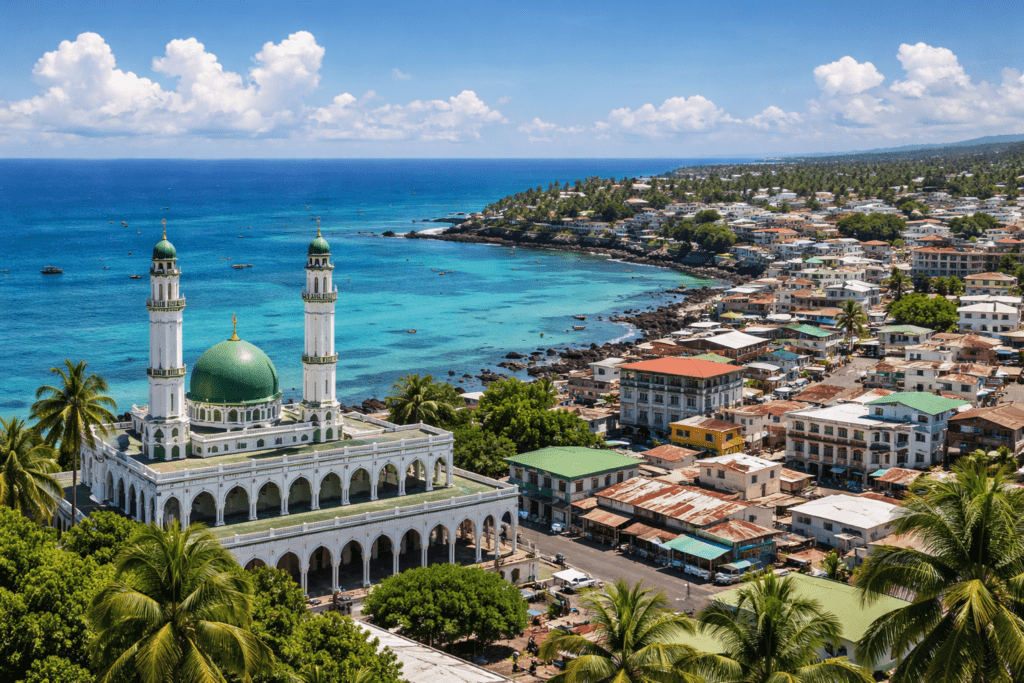 Moroni capital city of Comoros coastal view