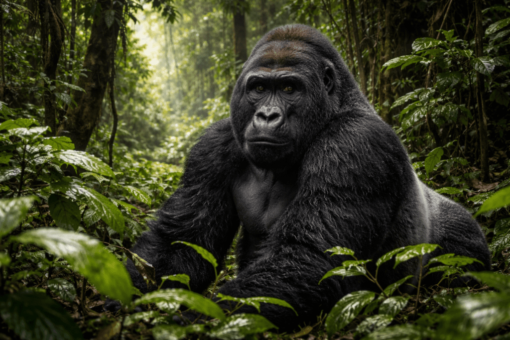Gorilla in Congo rainforest
