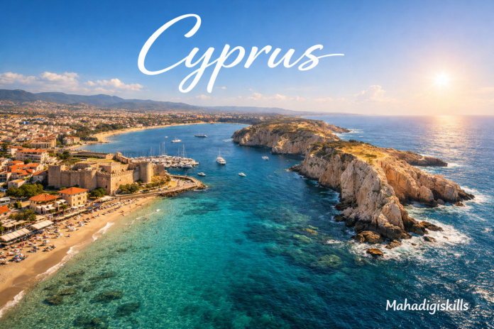 Beautiful Mediterranean coastline landscape in Cyprus