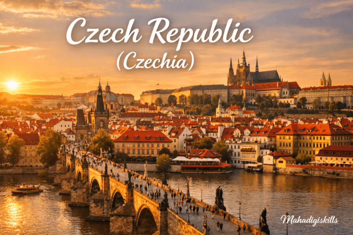 Prague skyline with Charles Bridge in Czechia