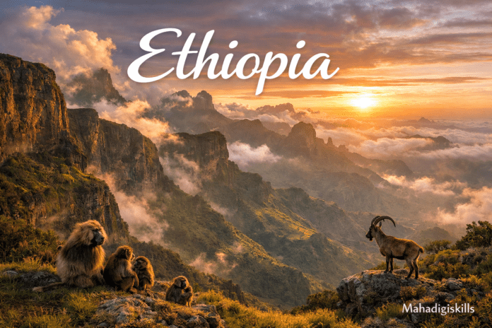 Ethiopia Simien Mountains scenic landscape and dramatic cliffs