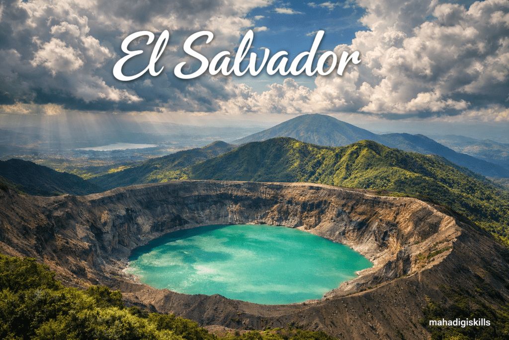 El Salvador Santa Ana volcano crater lake landscape
