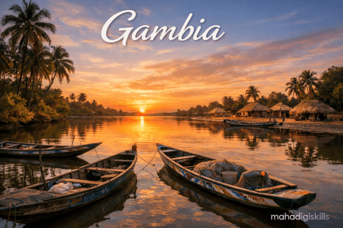 Gambia River tropical landscape travel destination