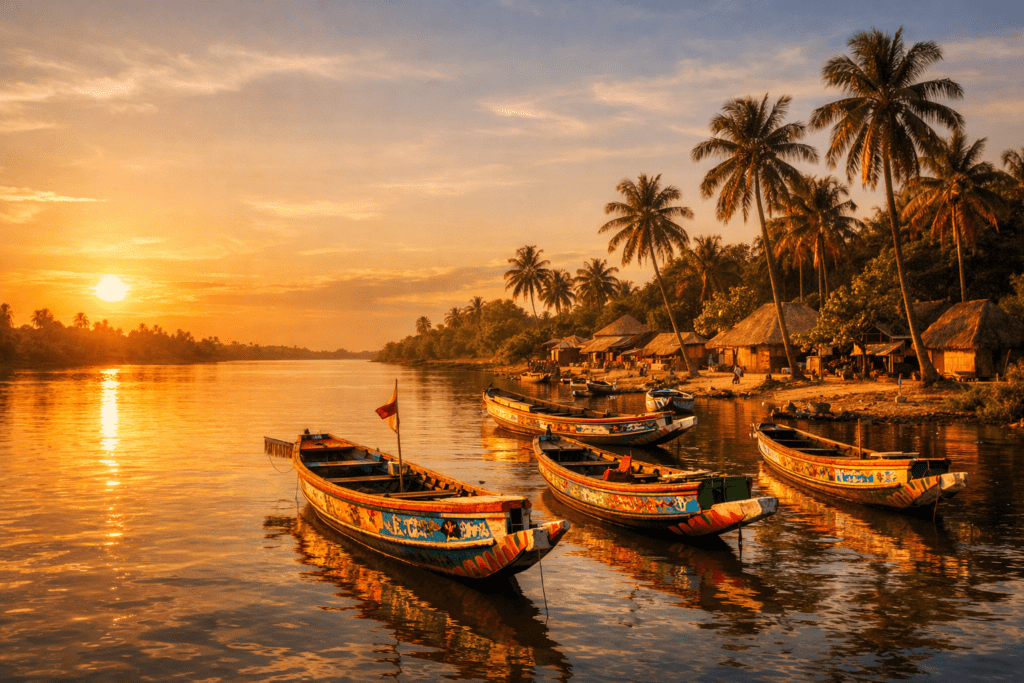 Gambia River tropical landscape travel destination