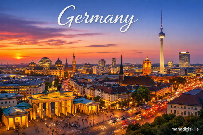 Berlin skyline Brandenburg Gate Germany travel destination
