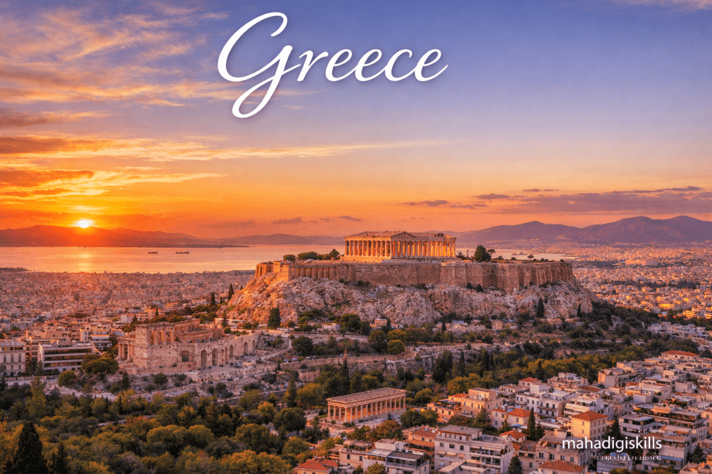 Athens Skyline and Acropolis in Greece