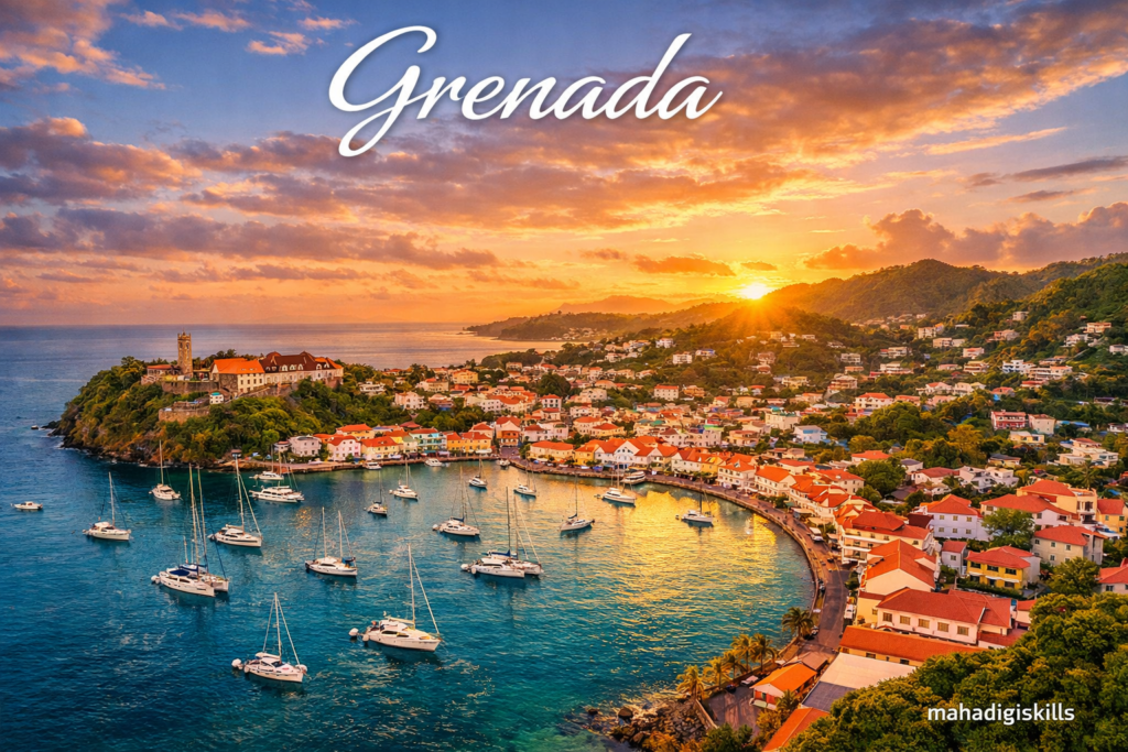 St George's harbor Grenada Caribbean island travel destination