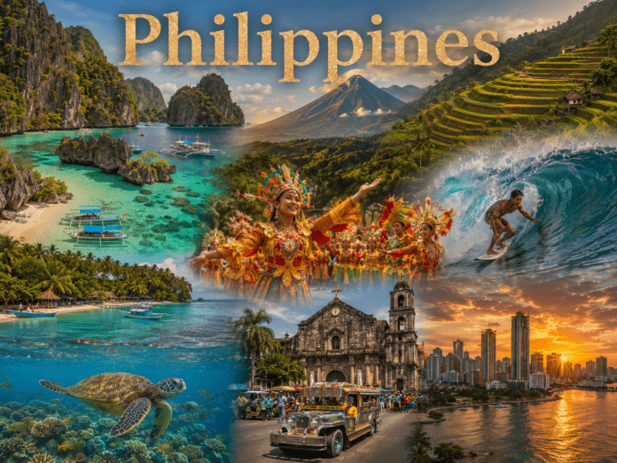Philippines islands, beaches, volcanoes, rice terraces, and cultural scenery