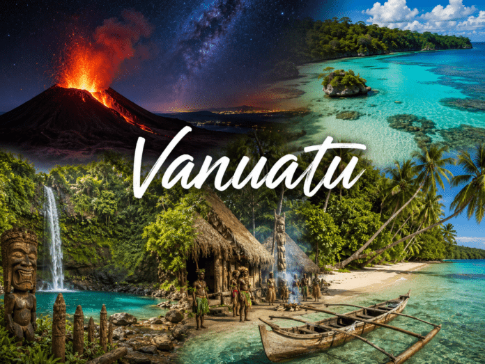 Tropical islands, volcanoes, and beaches in Vanuatu