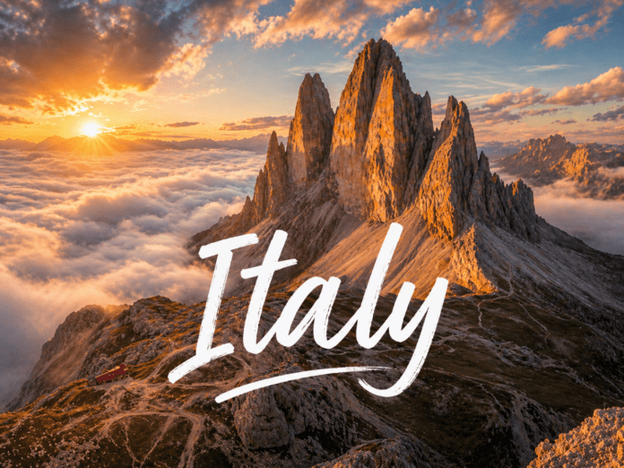 Italy Dolomites Tre Cime di Lavaredo mountain sunrise landscape
