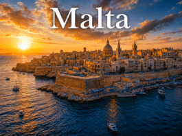 108.Malta Complete Travel, History & Mediterranean Island Guide Mediterranean island cliff city sunset sea boats historic coastline view Europe
