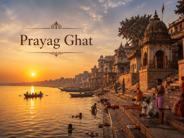 Prayag Ghat Varanasi sunrise view on the banks of River Ganga