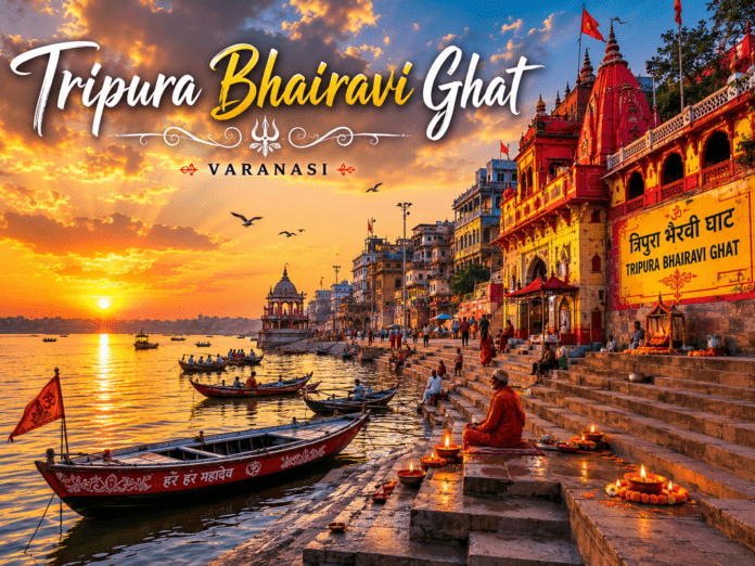 Tripura Bhairavi Ghat Varanasi peaceful sunrise view on Ganga