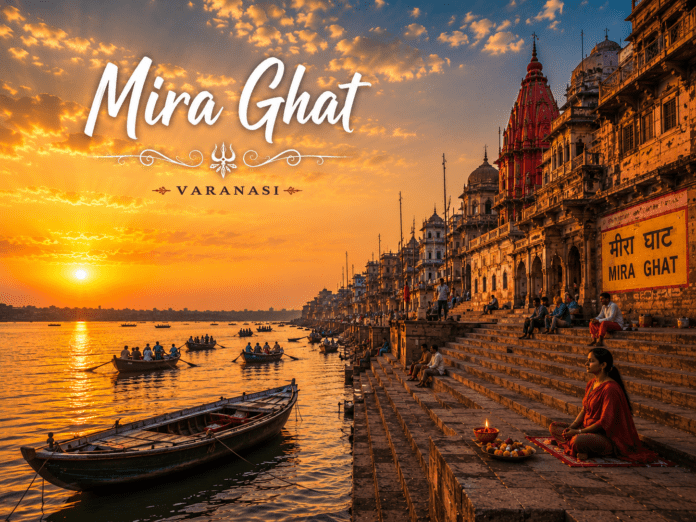 Mira Ghat Varanasi peaceful sunrise view on Ganga river