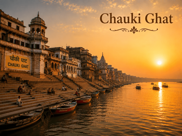 Chauki Ghat Morning View सुबह के समय Caowki (Chauki) Ghat और गंगा का दृश्य