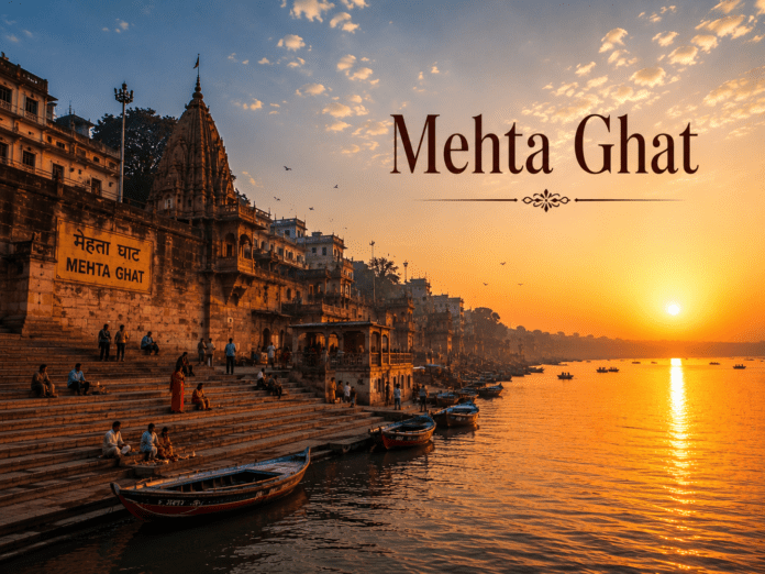 सुबह के समय Mehta Ghat का शांत नदी दृश्य