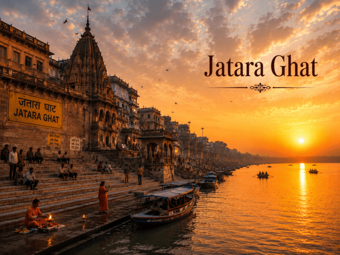 सुबह के समय Jatara Ghat और गंगा नदी का दृश्य