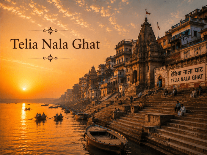 तेलिया नाला घाट और गंगा नदी का सूर्योदय दृश्य