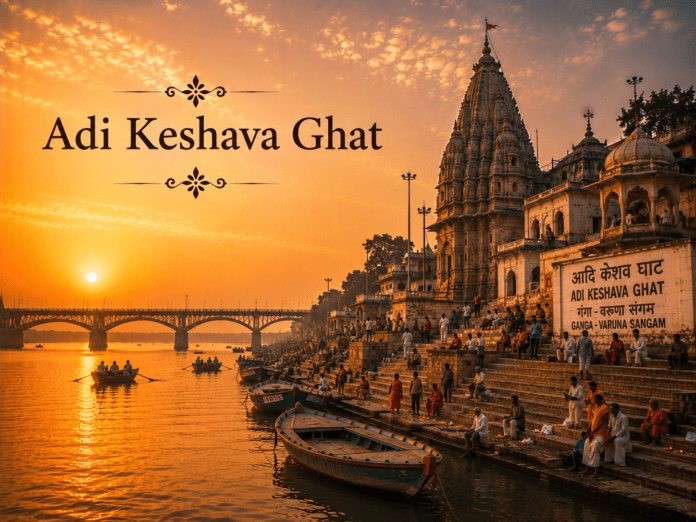 आदि केशव घाट और गंगा-वरुणा संगम का सूर्योदय दृश्य