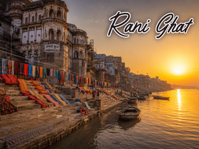 रानी घाट और ऐतिहासिक भवन का सूर्योदय दृश्य