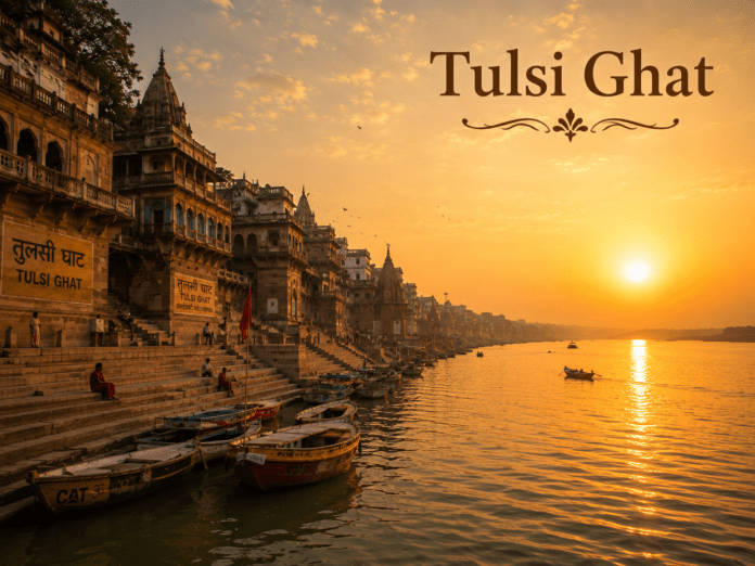 सूर्योदय के समय Tulsi Ghat का शांत दृश्य